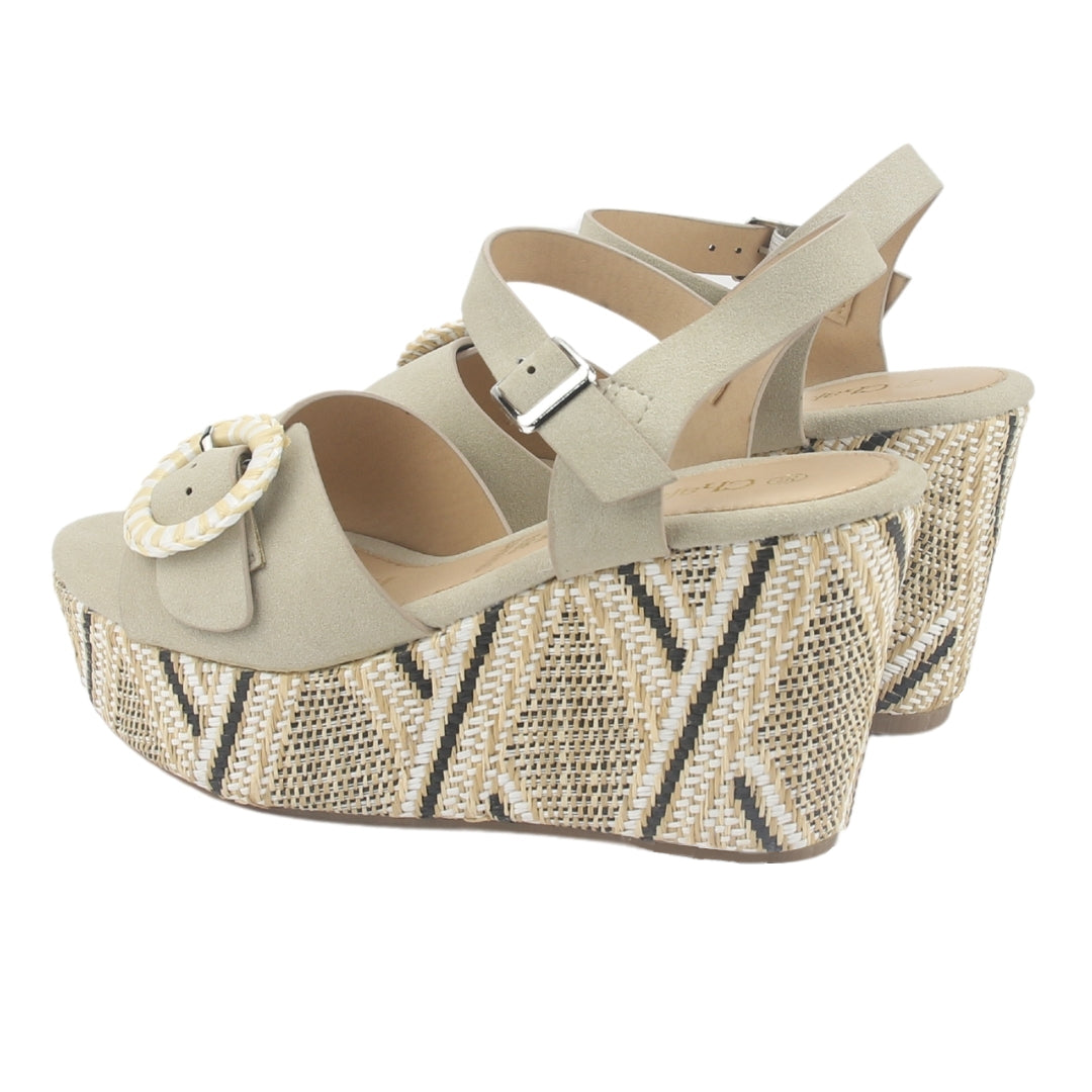 Sandalia Chalada Mujer Como-50 Beige Plataforma