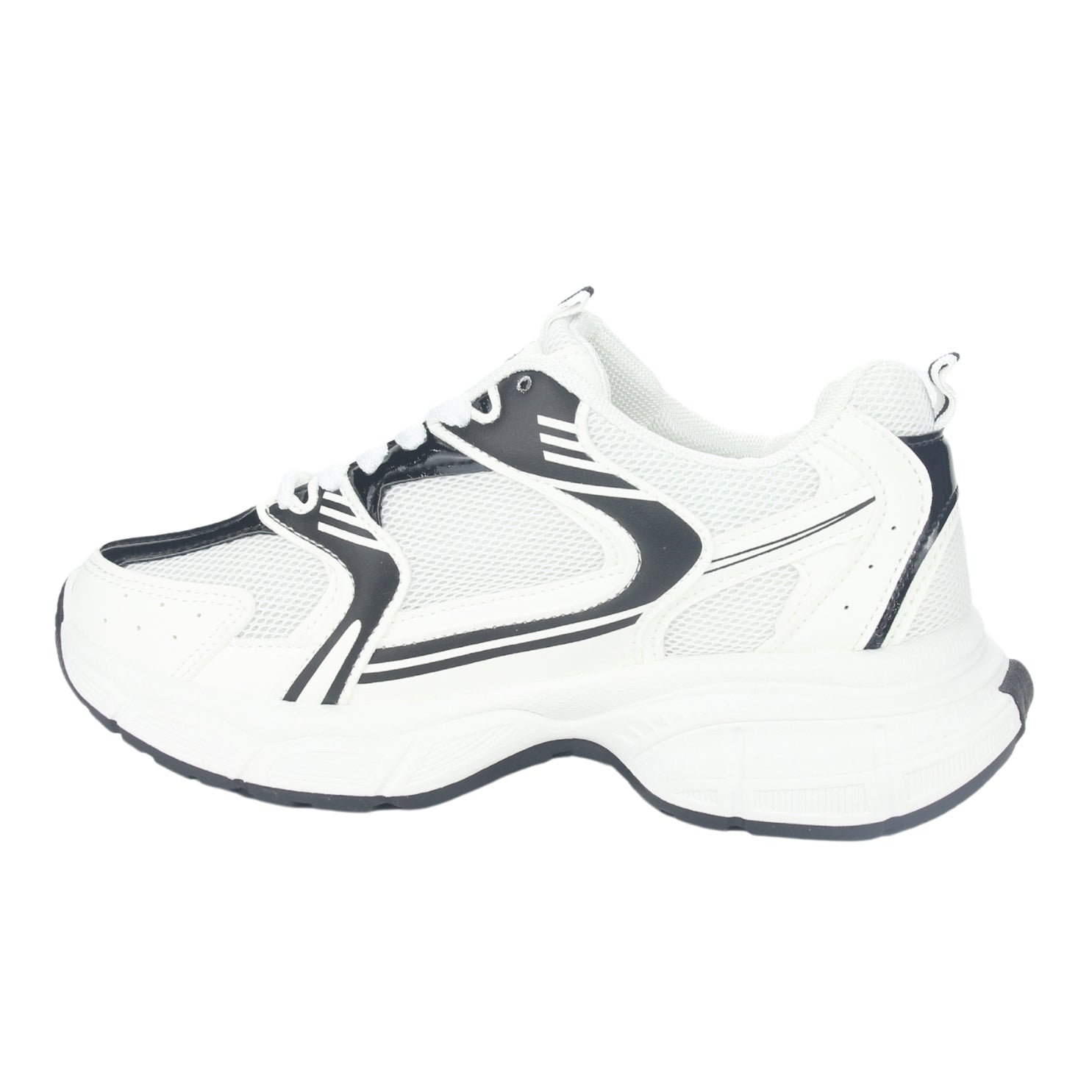 Zapatilla Chalada Mujer New-5 Blanco Negro Urbano