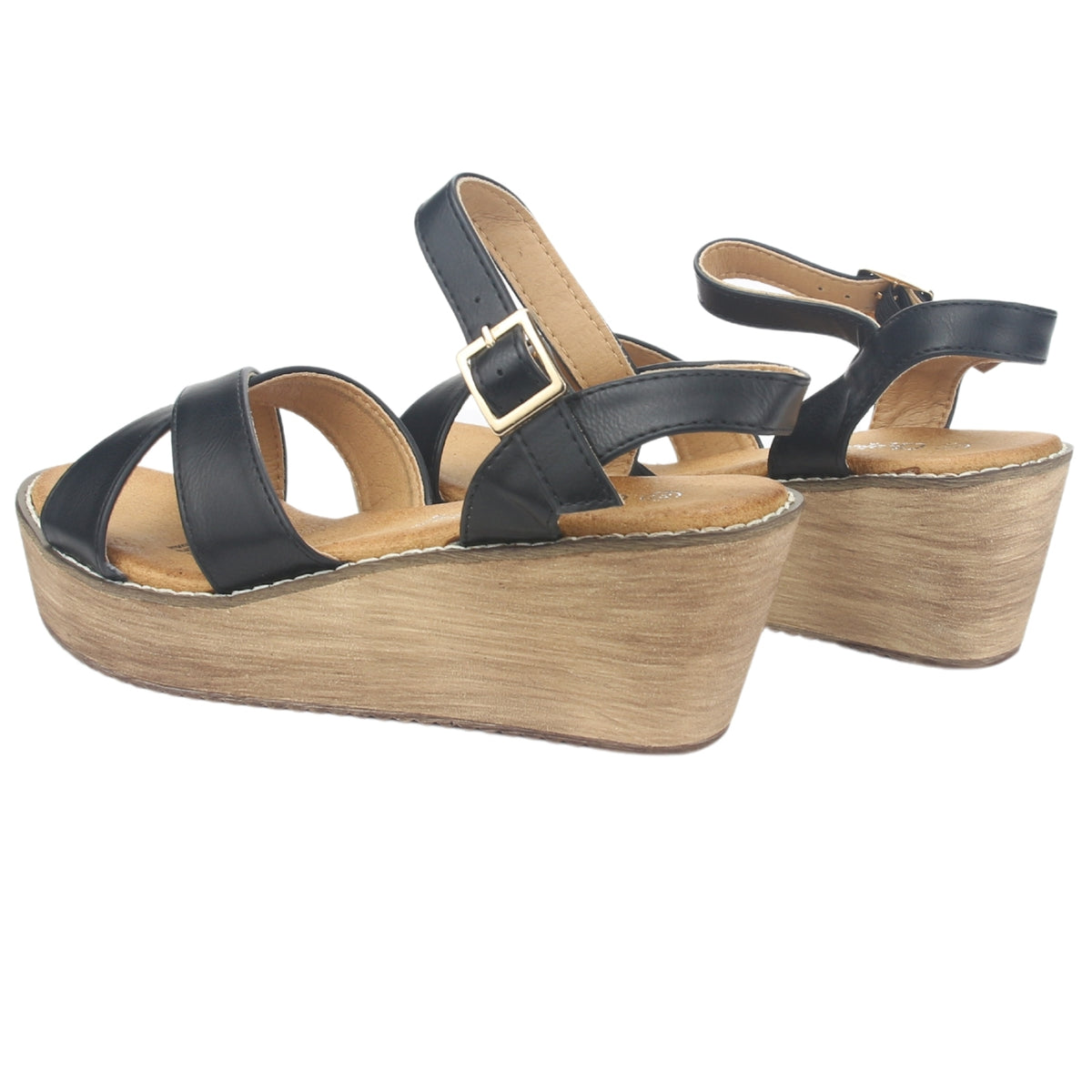 Sandalia Chalada Mujer Tala-1 Negro Plataforma