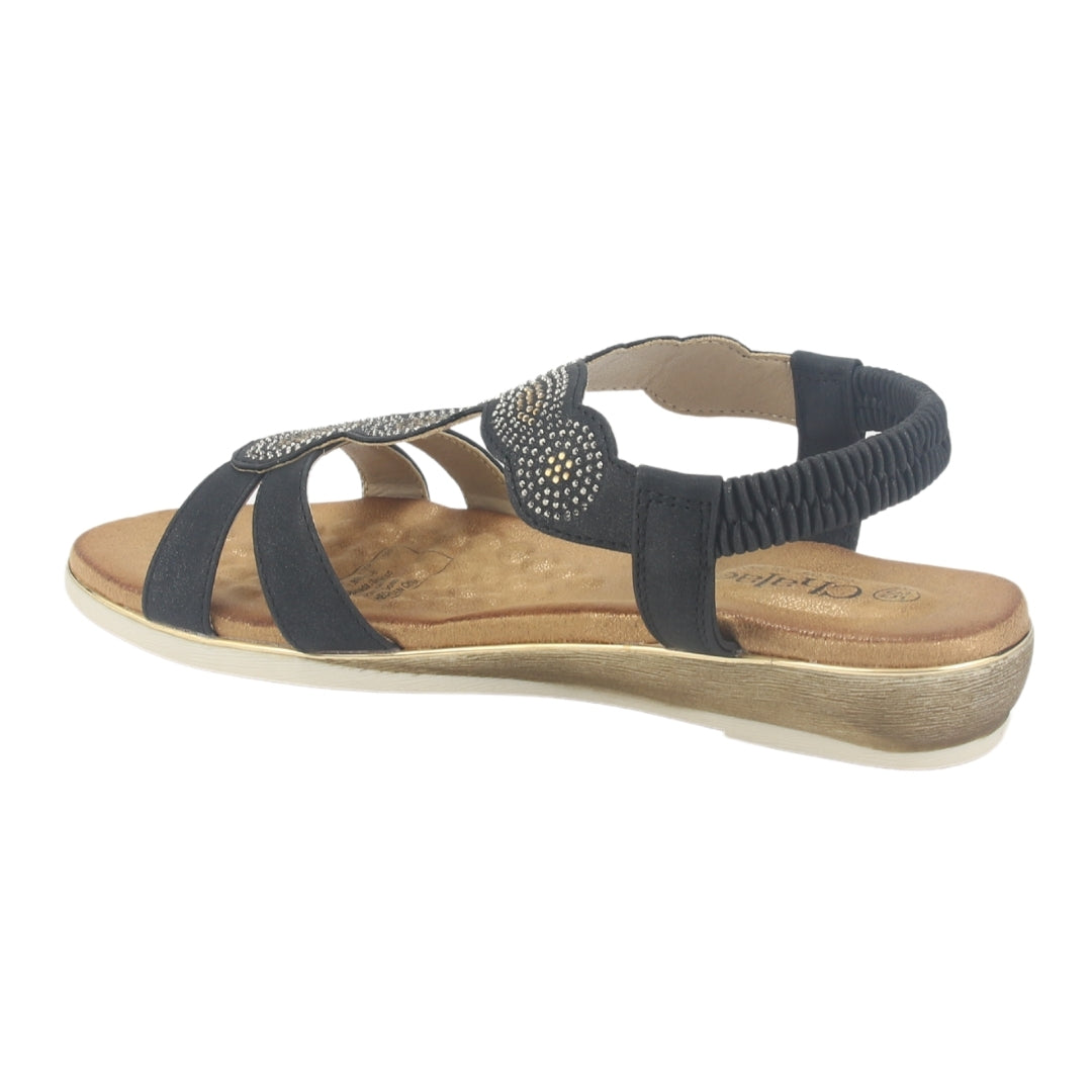 Sandalia Chalada Mujer Alka-1 Negro Plano