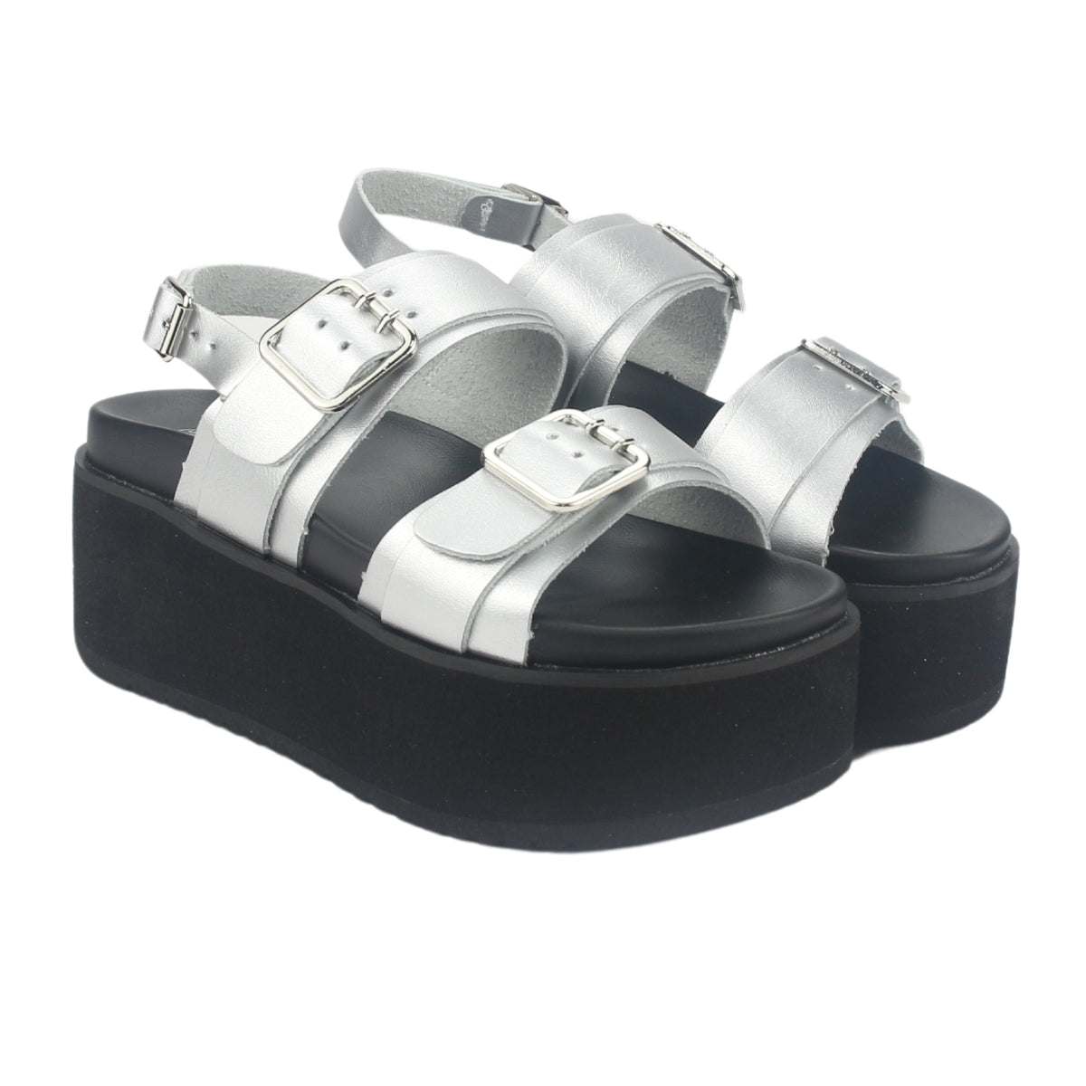 Sandalia Chalada Mujer Viru-31 Plateado Plataforma