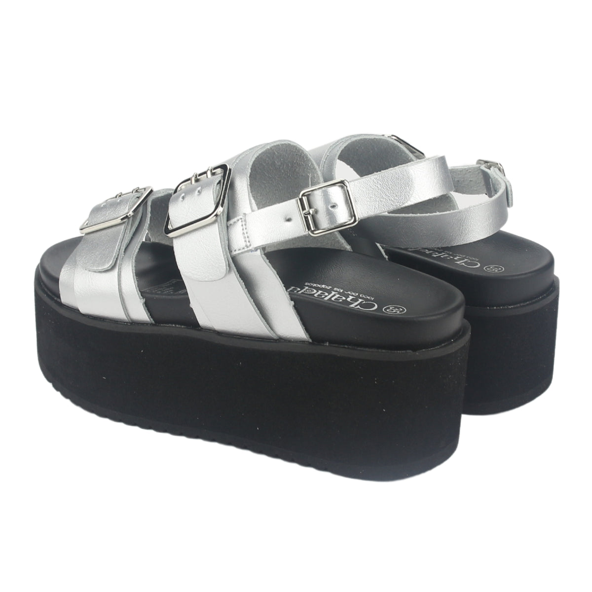 Sandalia Chalada Mujer Viru-31 Plateado Plataforma