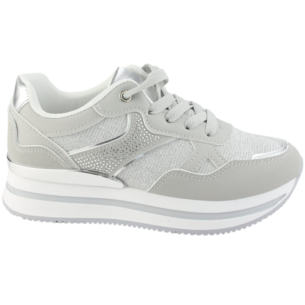 Zapatilla Chalada Mujer Jettixlow1- Plateado Urbano