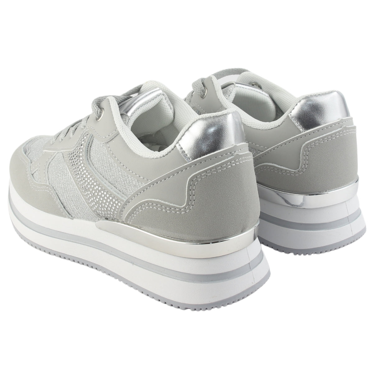 Zapatilla Chalada Mujer Jettixlow1- Plateado Urbano