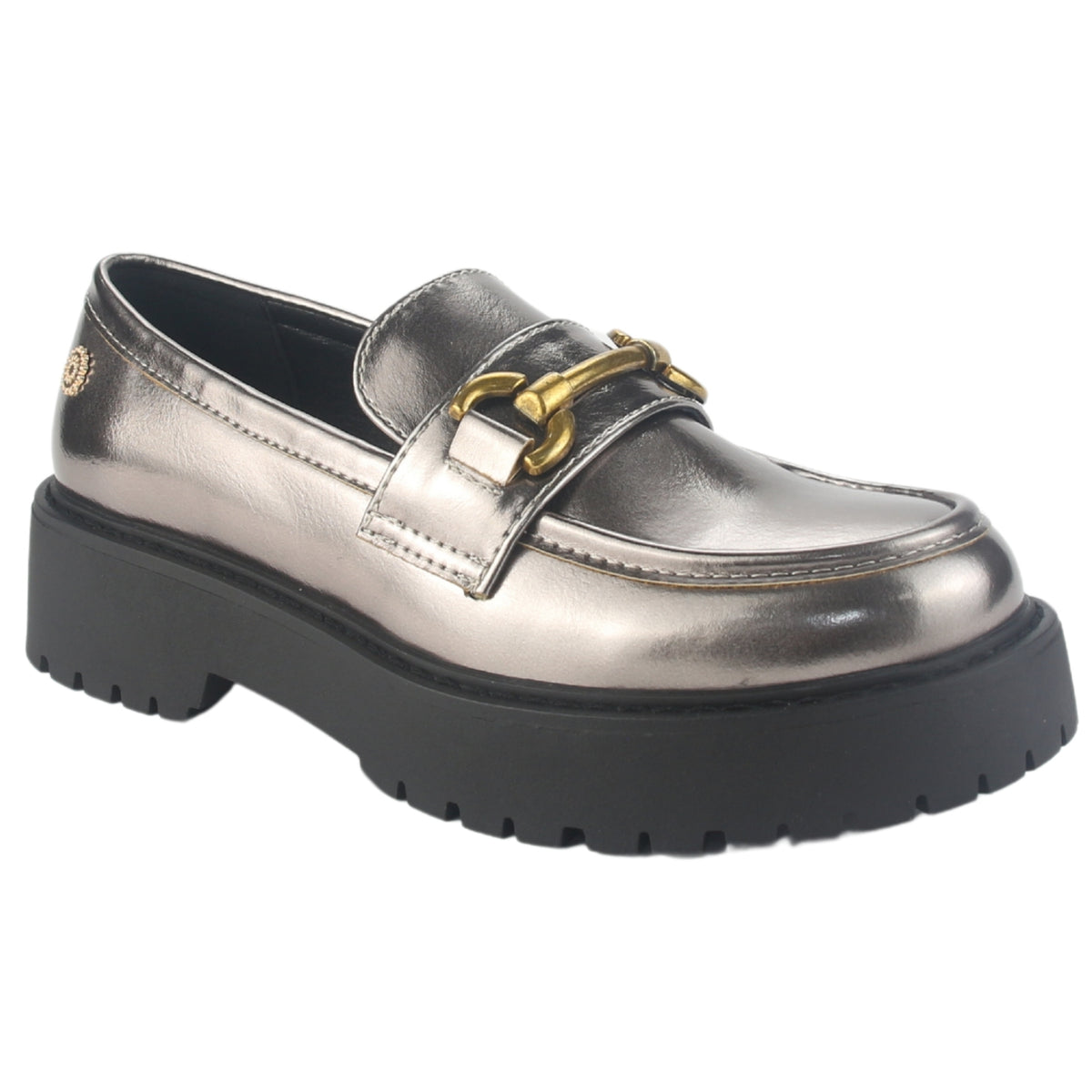 Mocasin Chalada Mujer Lenin-4 Plateado Casual