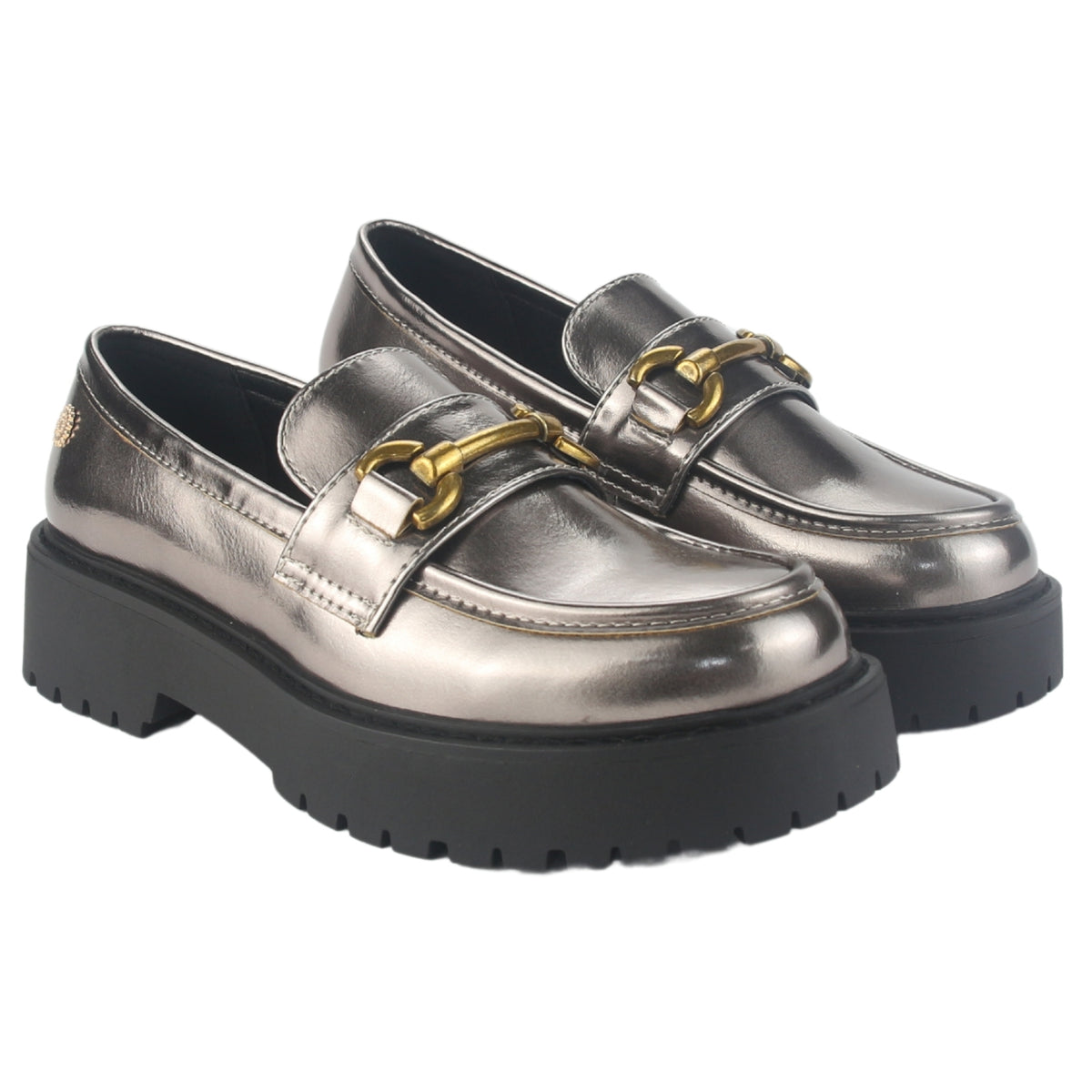 Mocasin Chalada Mujer Lenin-4 Plateado Casual