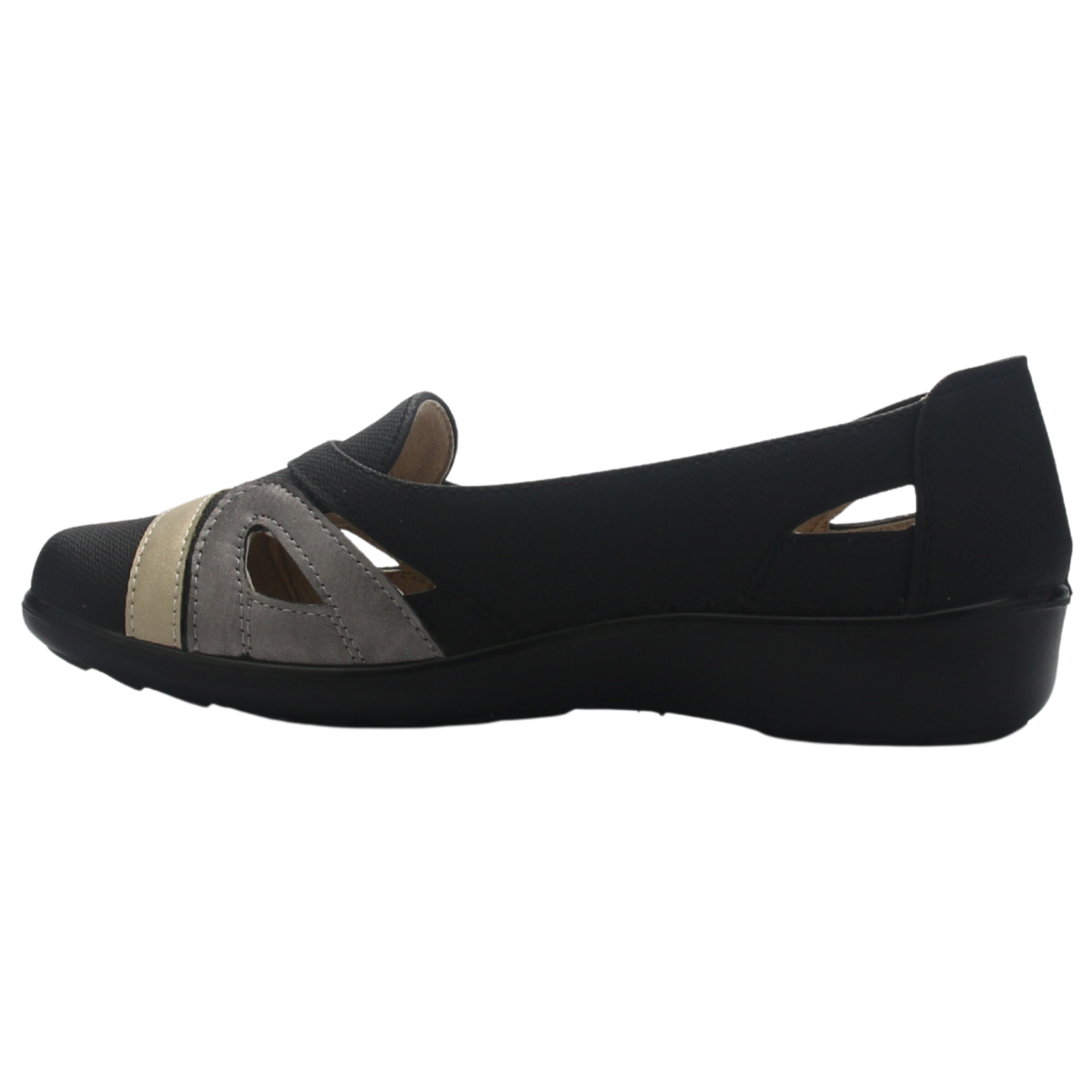 Zapato de Mujer de color Negro/Dorado Casual Chalada Deco-12