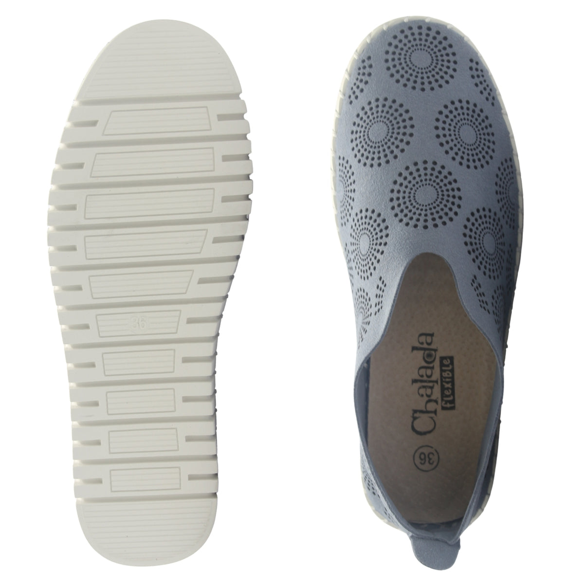 Zapato de Cuero Mujer Chalada Tren-1 Azul Casual