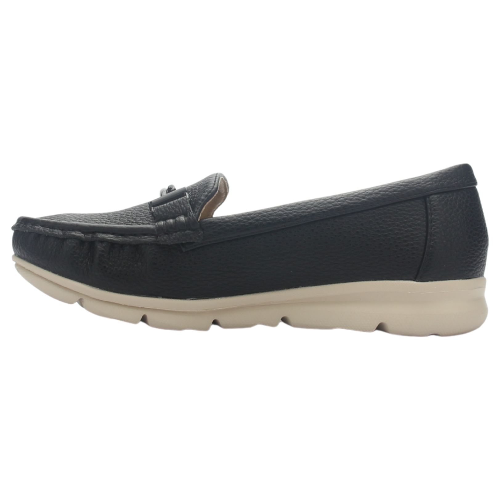 Mocasin de Mujer, Negro Casual Chalada Leve-1