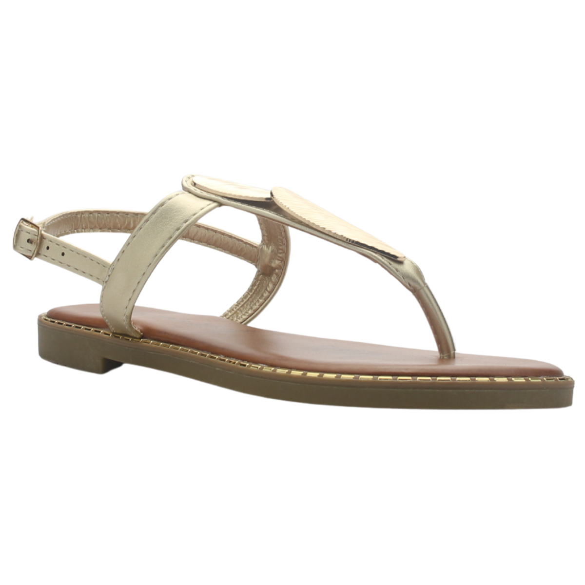 Sandalia de Mujer de color Dorado Casual Chalada Buckel-4