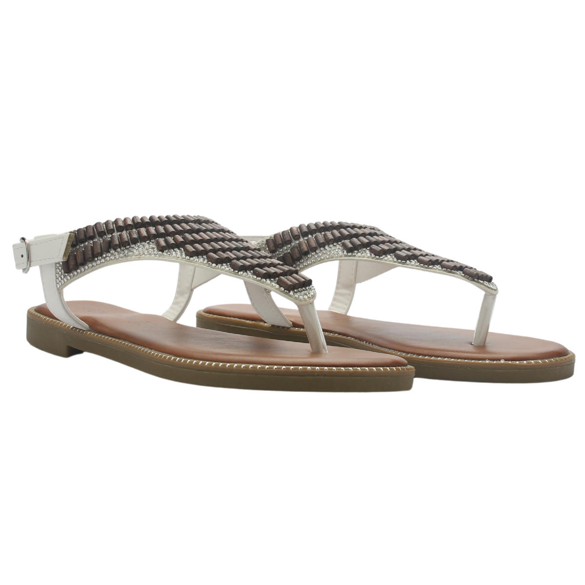 Sandalia de Mujer de color Blanco Casual Chalada Buckel-5