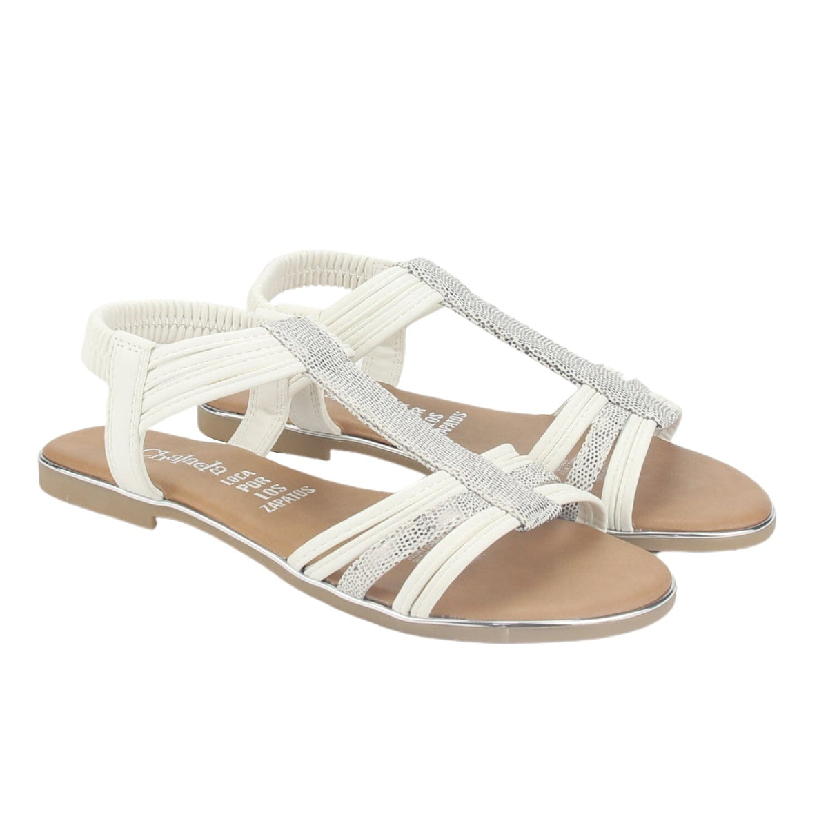 Sandalia Chalada Mujer Alki-1 Blanco Plana Sandalias Chalada 