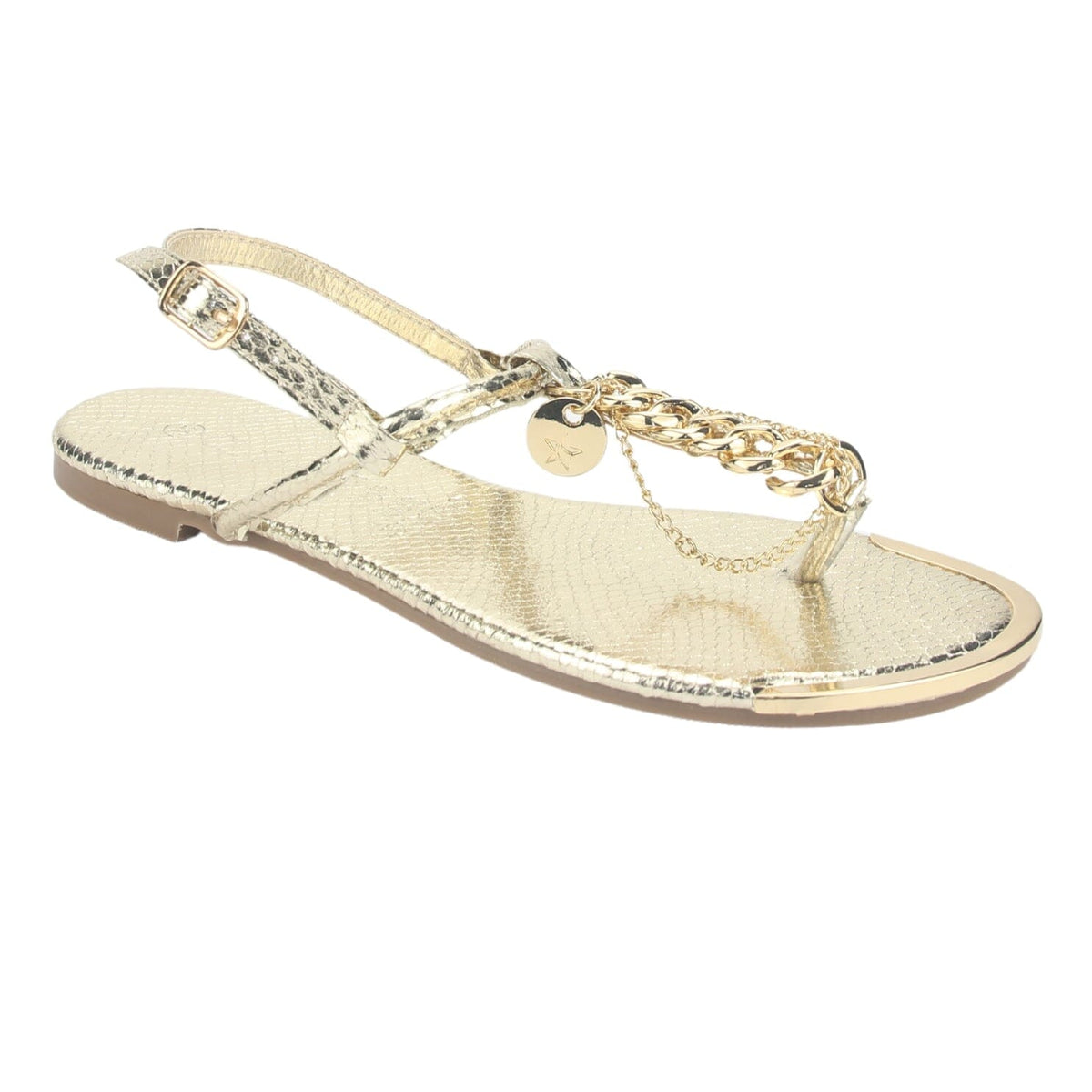 Sandalia Chalada Mujer Amalfi-2 Dorado Plano Sandalias Planas Chalada 