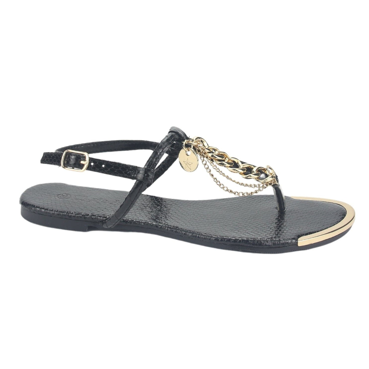 Sandalia Chalada Mujer Amalfi-2 Negro Plano Sandalias Chalada 