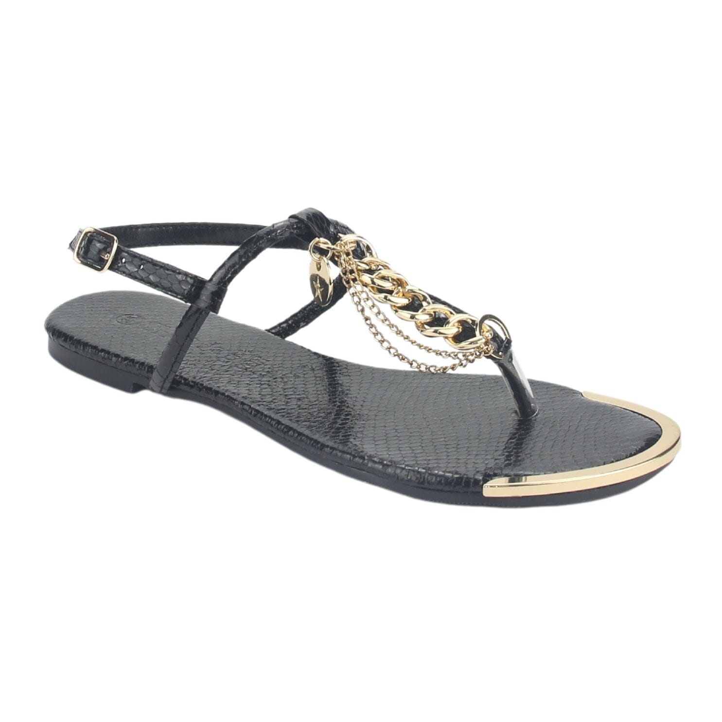 Sandalia Chalada Mujer Amalfi-2 Negro Plano Sandalias Chalada 