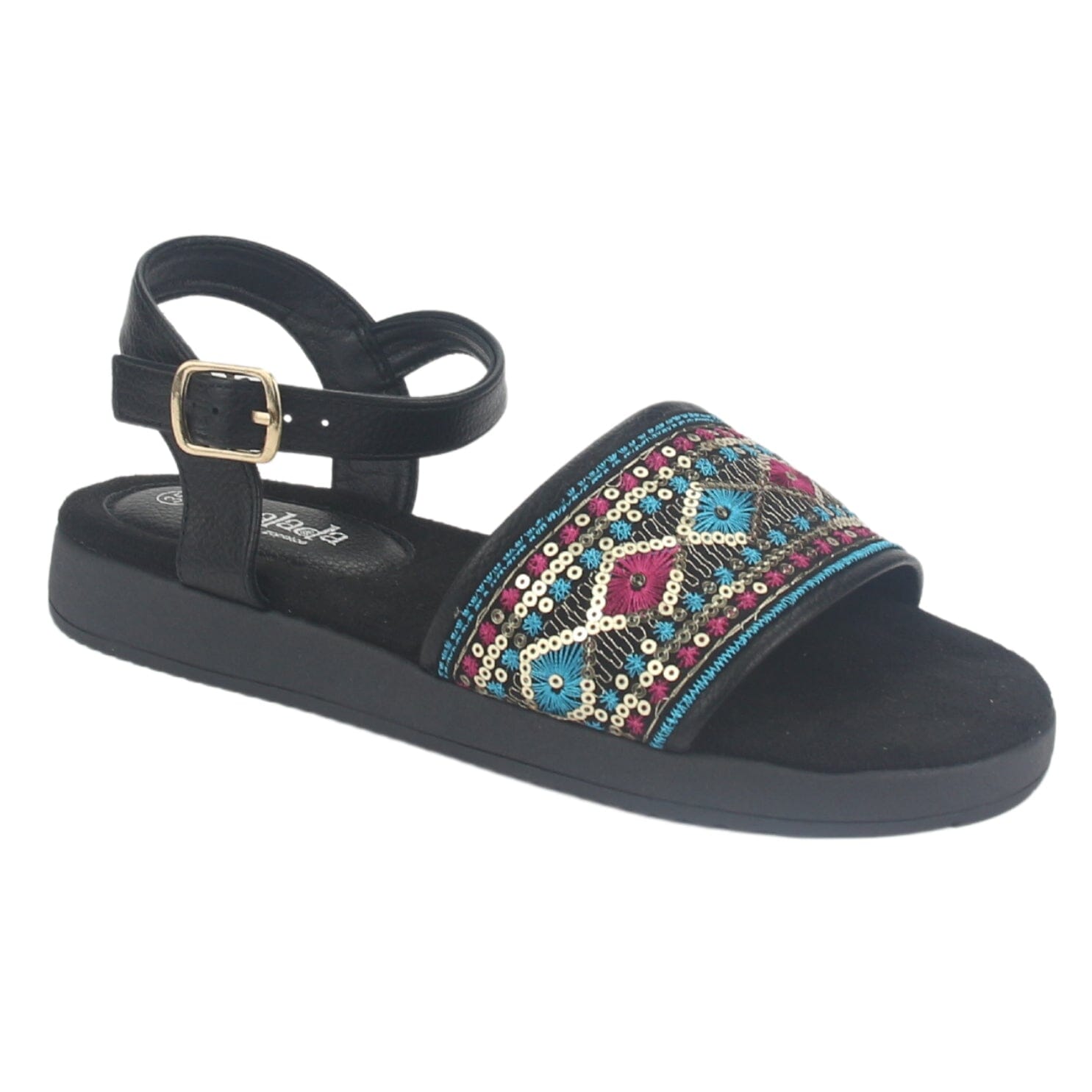 Sandalia Chalada Mujer Bira-2 Negro Casual Sandalias Taco Chalada 