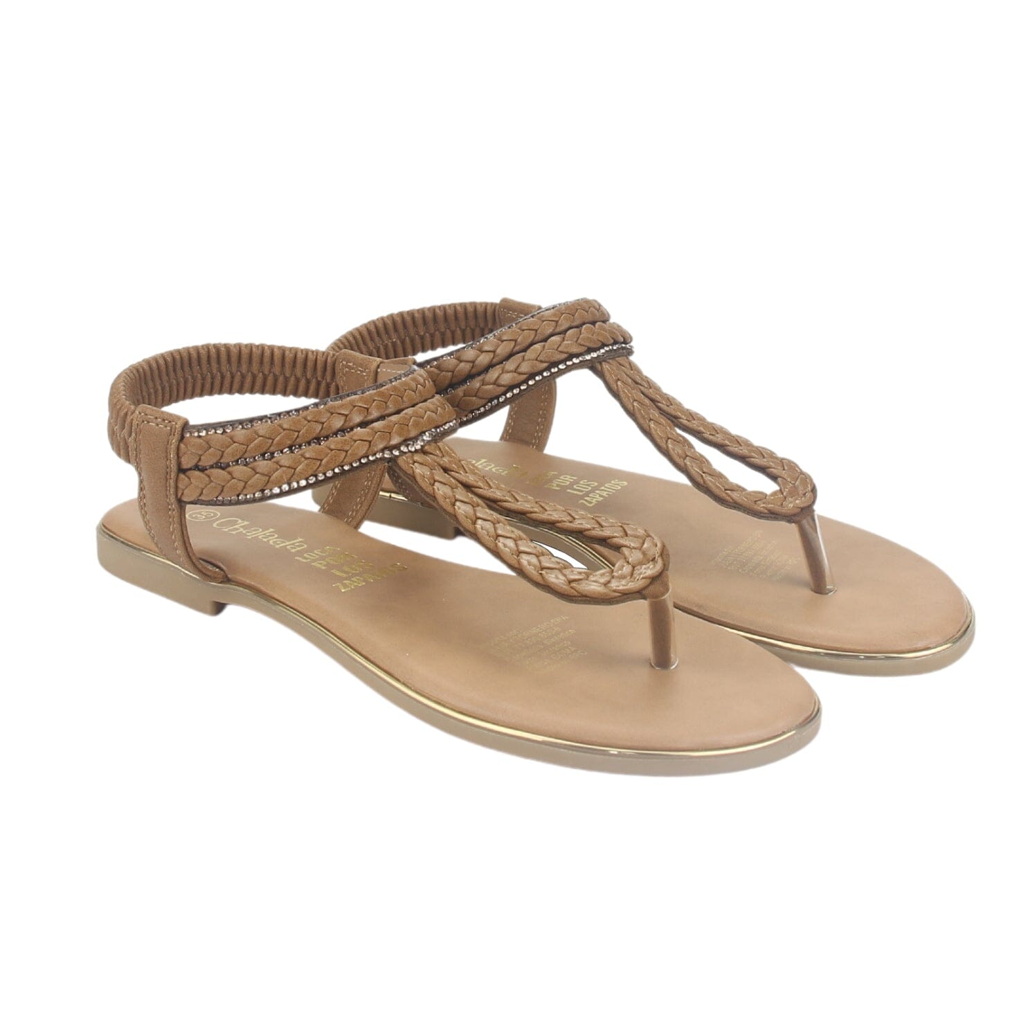 Sandalia Chalada Mujer Call-25 Camel Plana Sandalias Chalada 