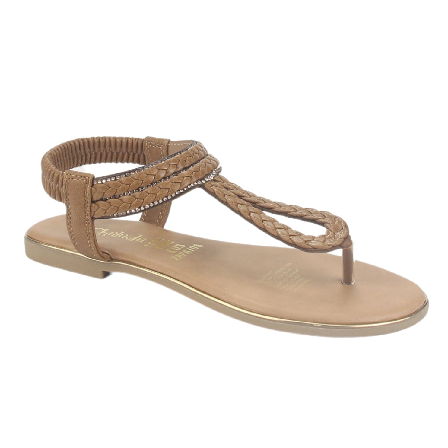 Sandalia Chalada Mujer Call-25 Camel Plana Sandalias Chalada 