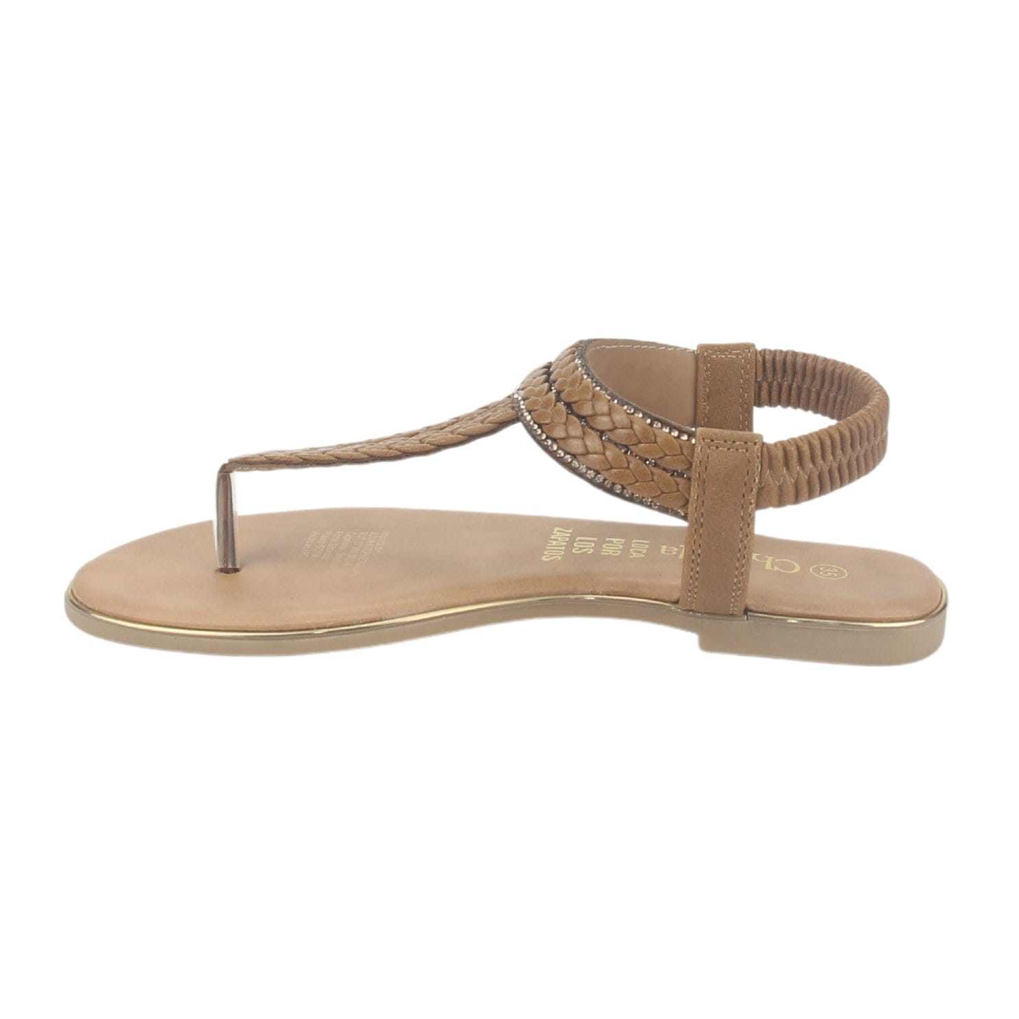 Sandalia Chalada Mujer Call-25 Camel Plana Sandalias Chalada 
