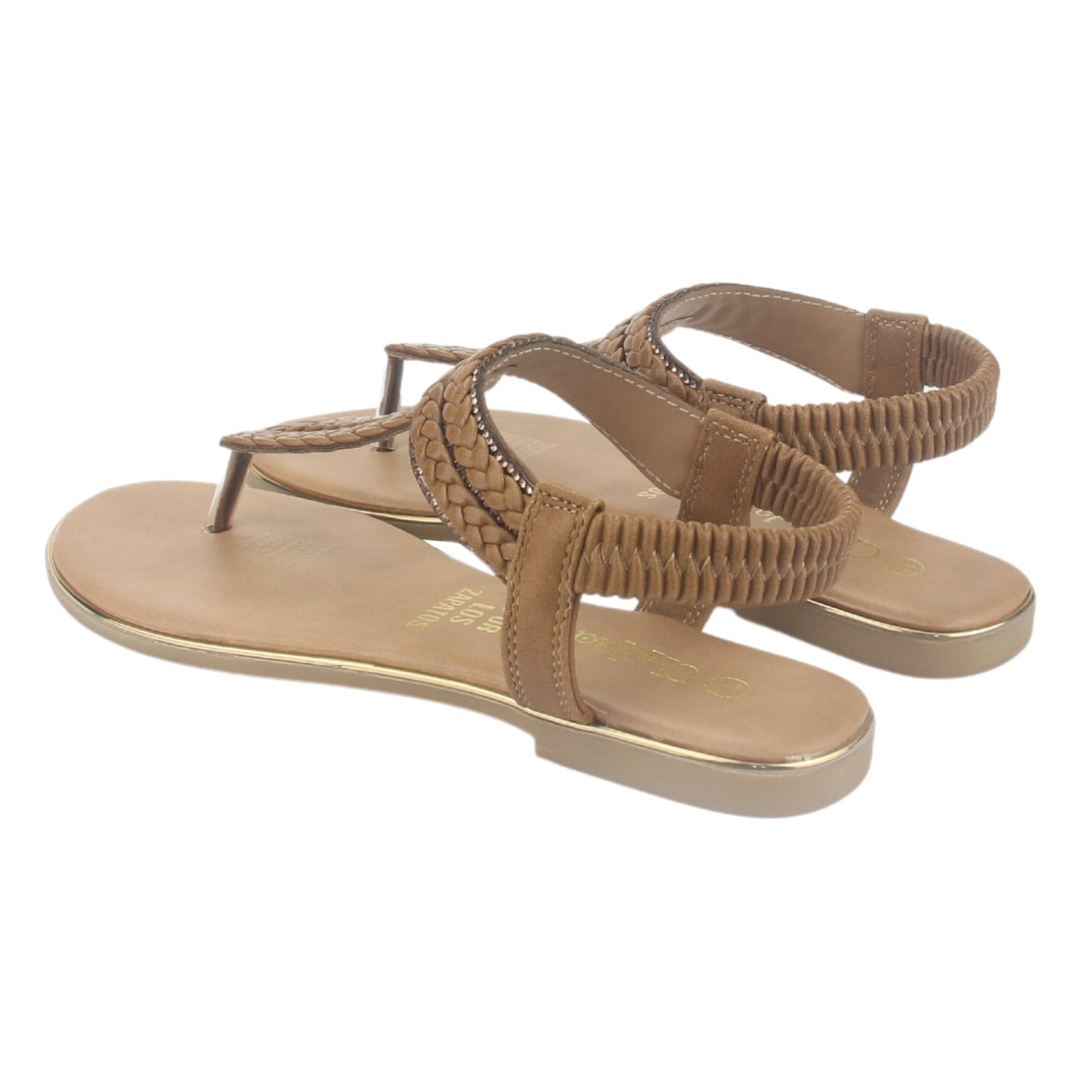 Sandalia Chalada Mujer Call-25 Camel Plana Sandalias Chalada 