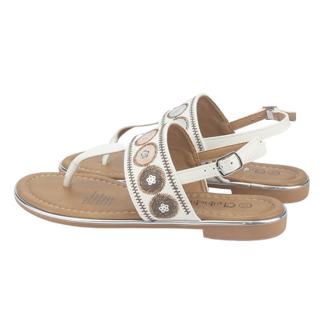 Sandalia Chalada Mujer Call-27 Blanco Plana Sandalias Chalada 