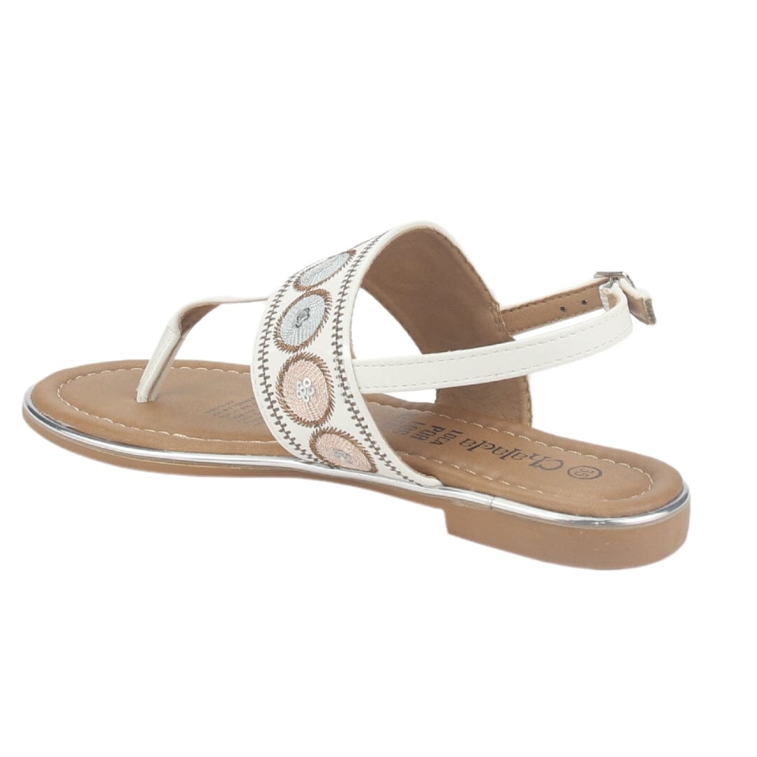 Sandalia Chalada Mujer Call-27 Blanco Plana Sandalias Chalada 
