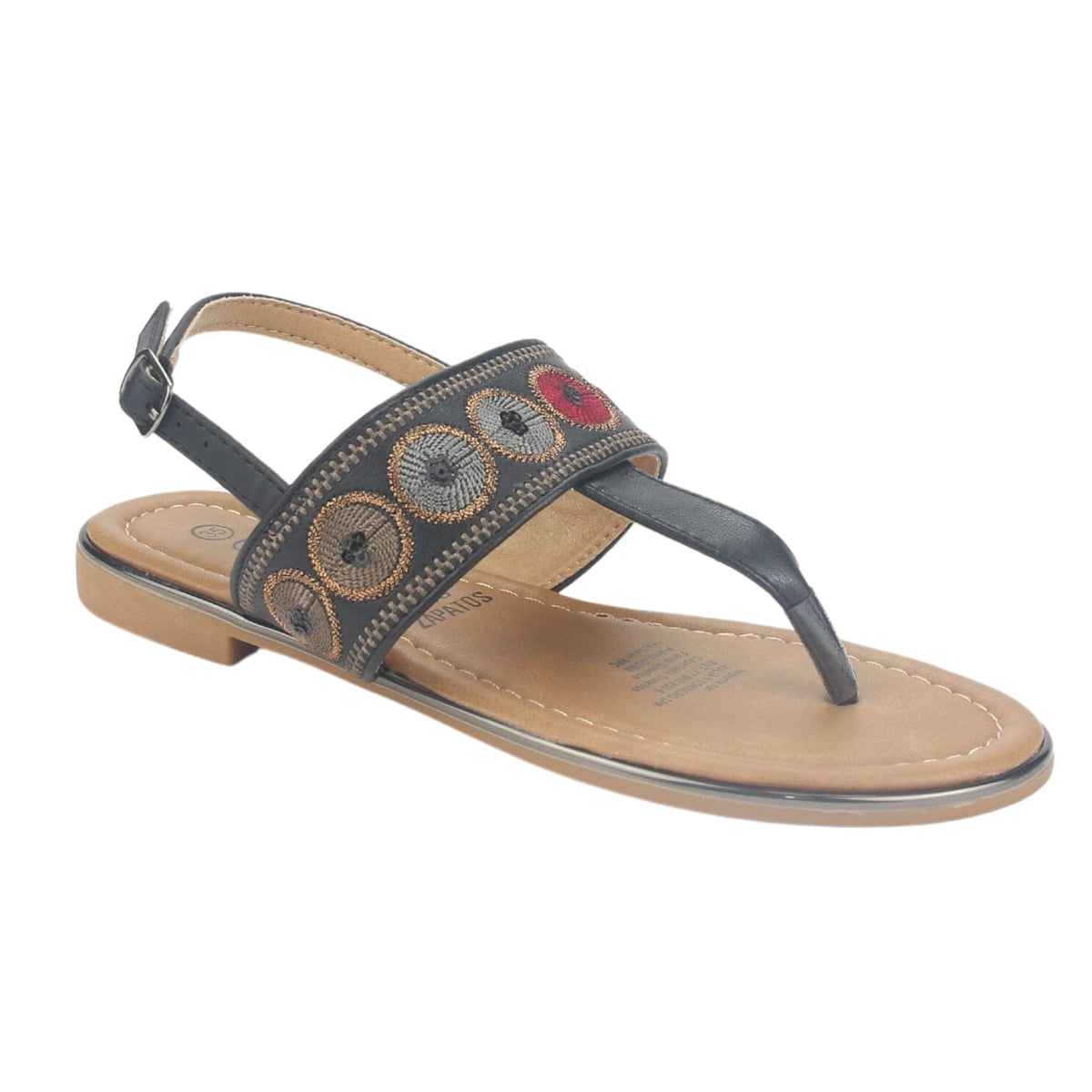 Sandalia Chalada Mujer Call-27 Negro Plana Sandalias Chalada 