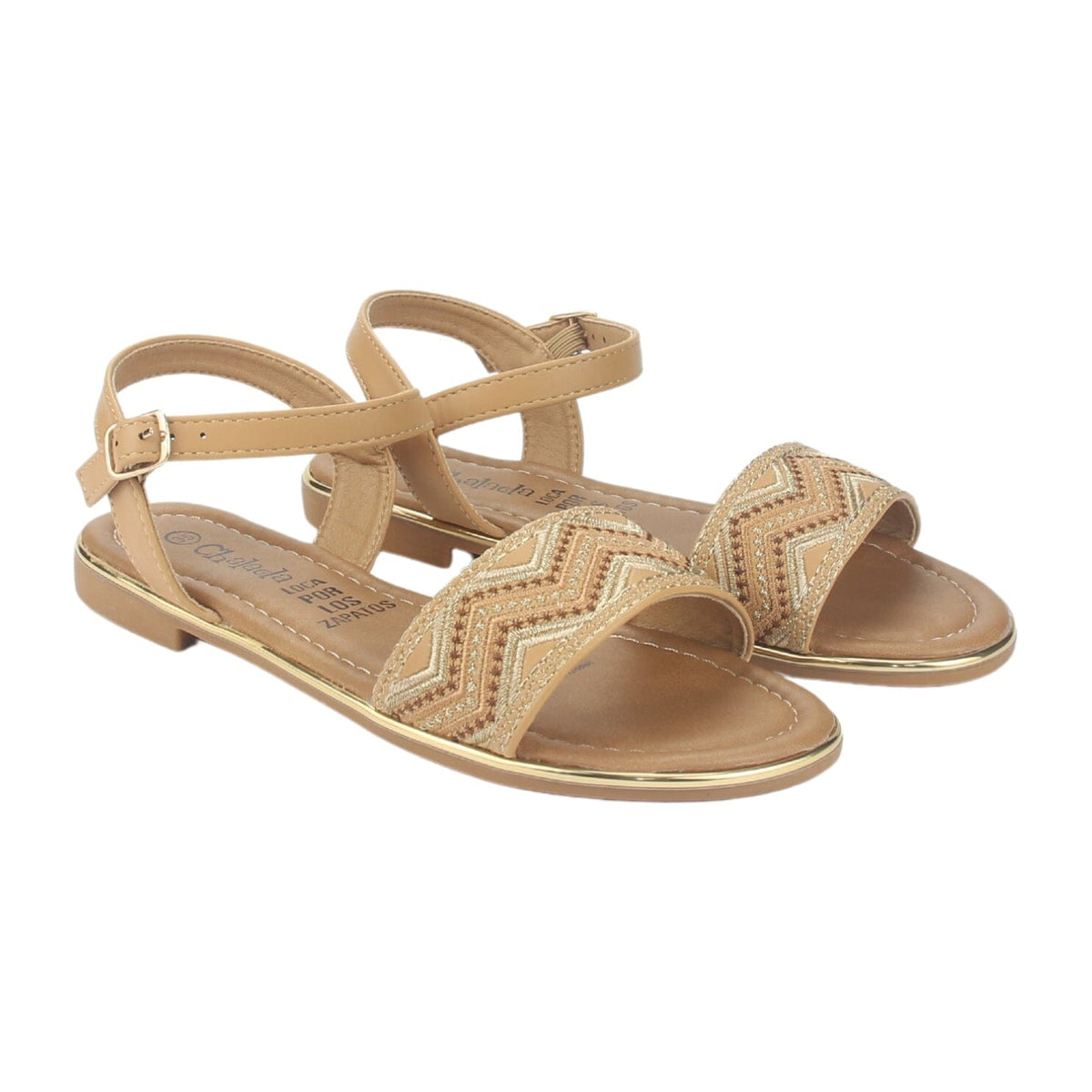 Sandalia Chalada Mujer Call-29 Camel Plana Sandalias Chalada 