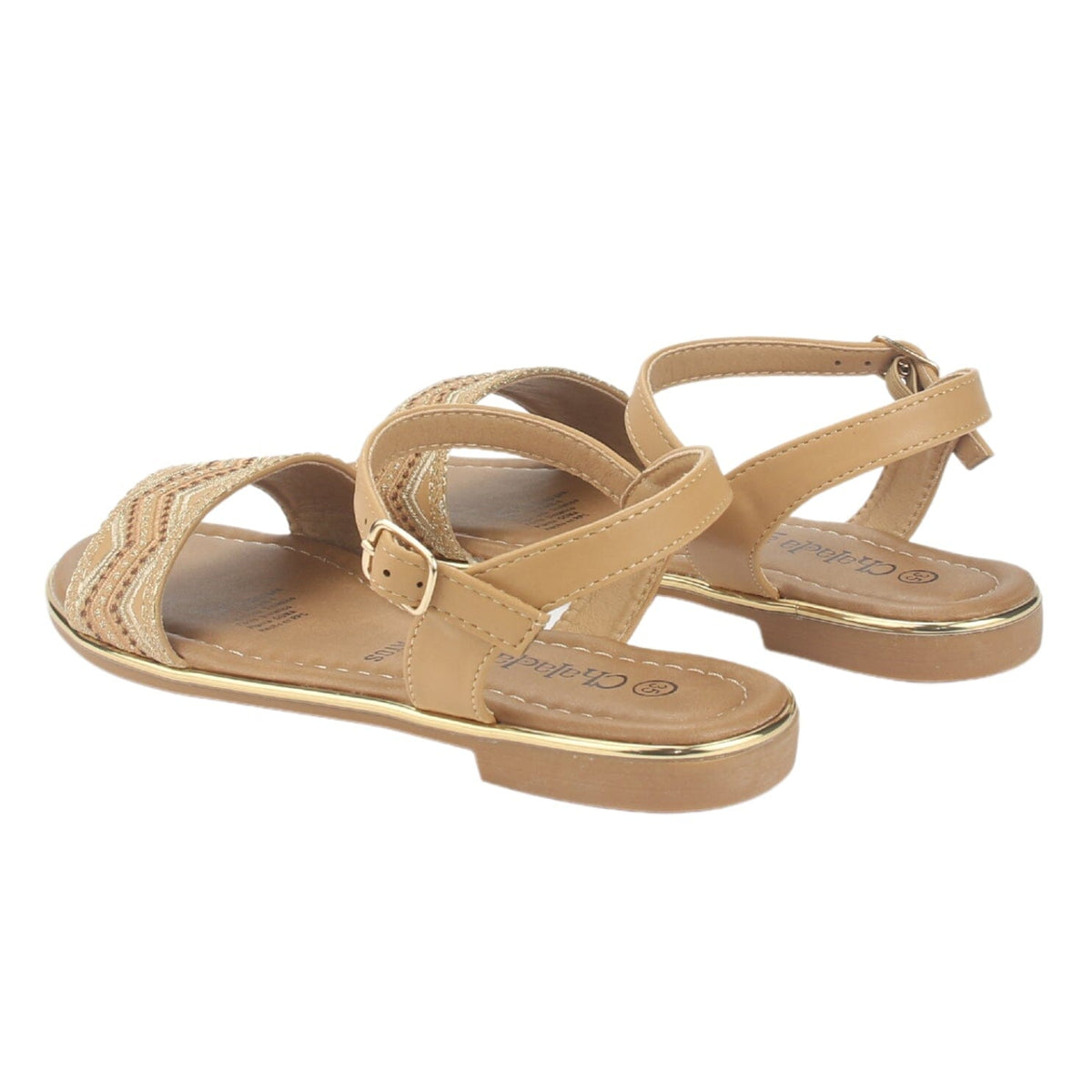 Sandalia Chalada Mujer Call-29 Camel Plana Sandalias Chalada 