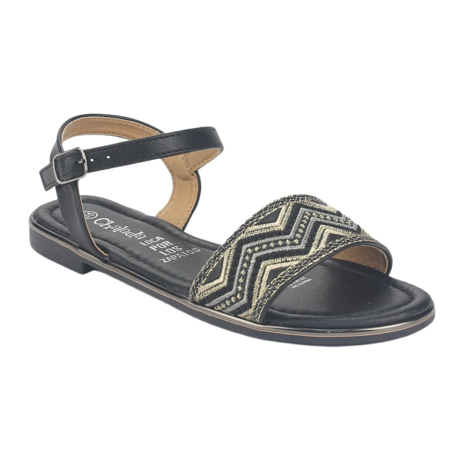 Sandalia Chalada Mujer Call-29 Negro Plana Sandalias Chalada 