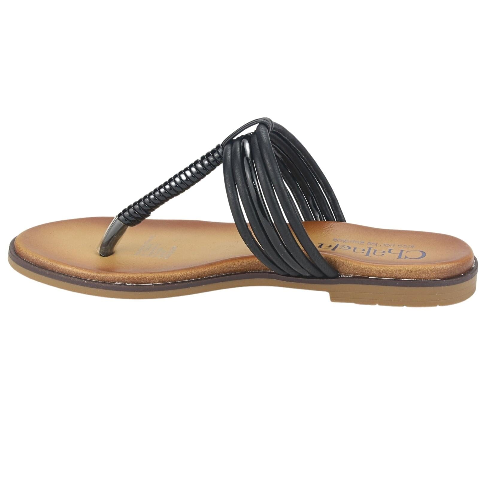 Sandalia Chalada Mujer Greca-60 Negro Casual Sandalias Planas Chalada 