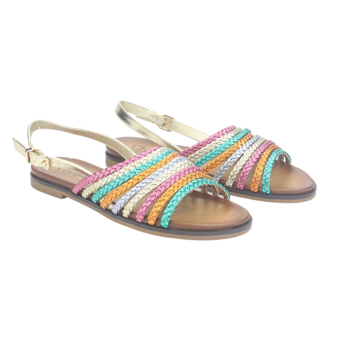 Sandalia Chalada Mujer Greca-61 Multi Plana Sandalias Planas Chalada 