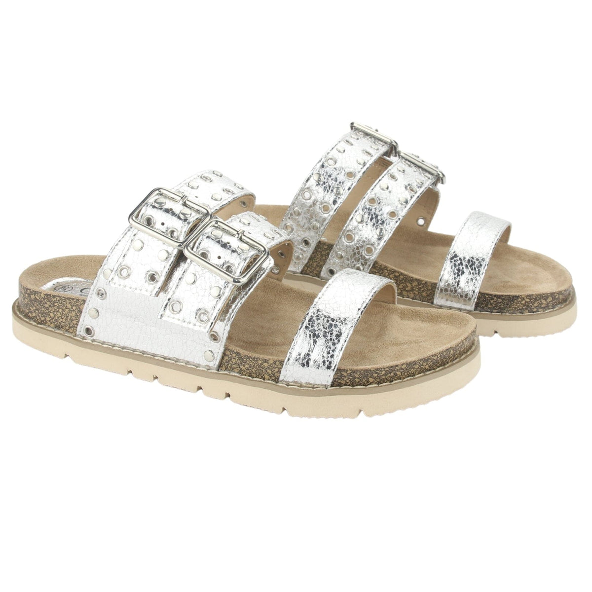 Sandalia Chalada Mujer Lila-12 Plateado Casual Sandalias Planas Chalada 