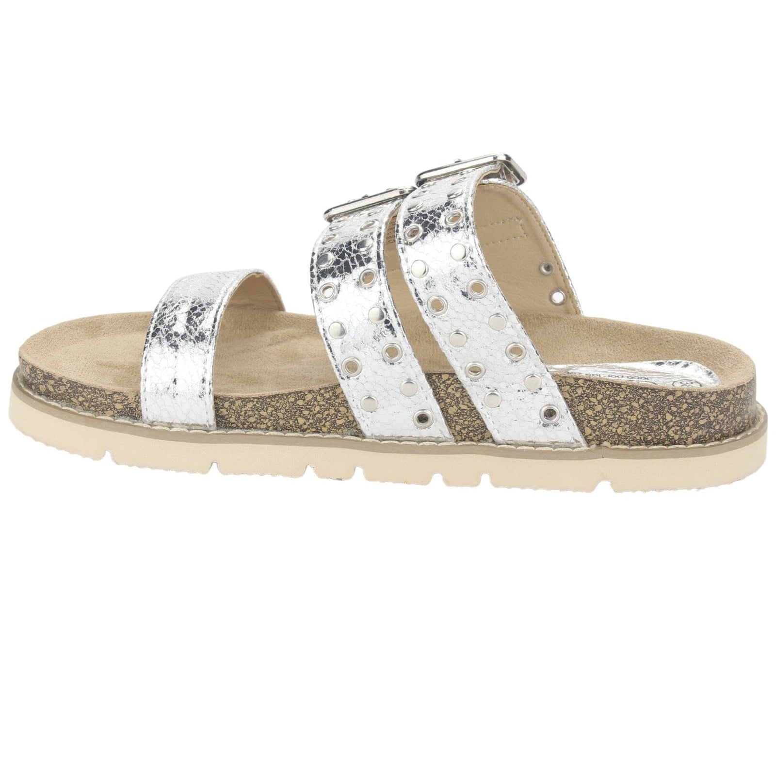 Sandalia Chalada Mujer Lila-12 Plateado Casual Sandalias Planas Chalada 
