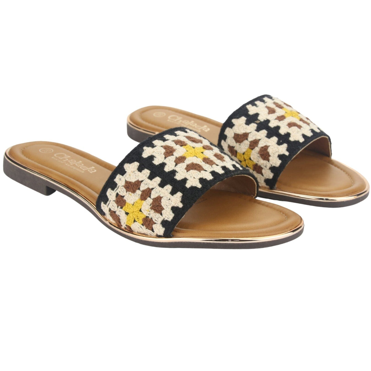 Sandalia Chalada Mujer Lila-15 Negro Casual Sandalias Planas Chalada 