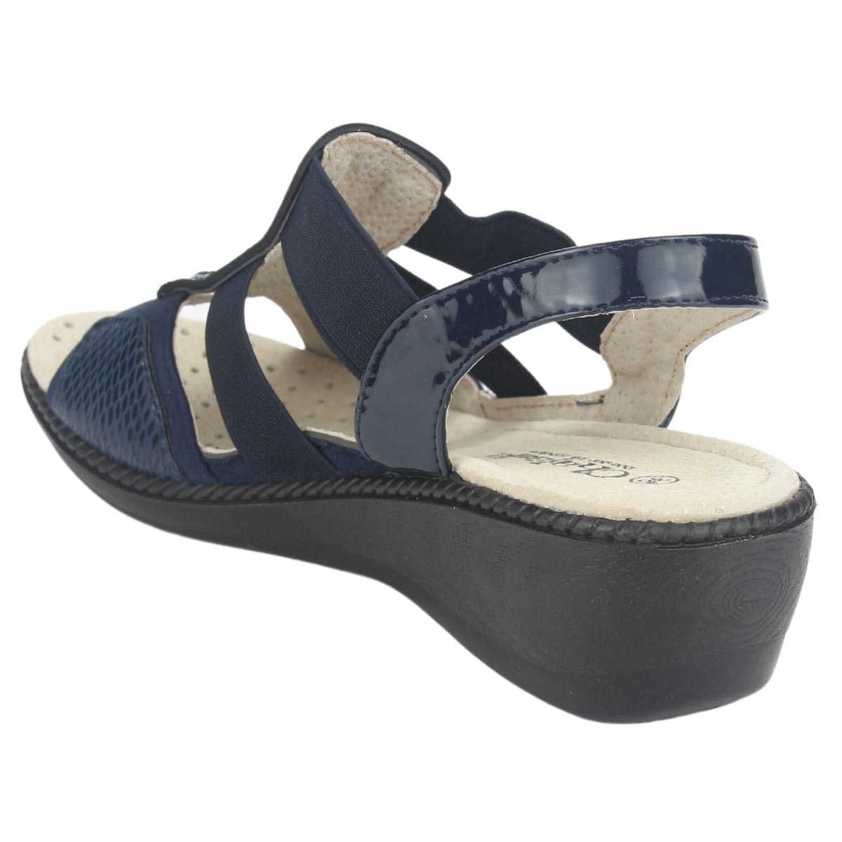 Sandalia Chalada Mujer Lupe-4 Azul Marino Casual Sandalias Taco Chalada 