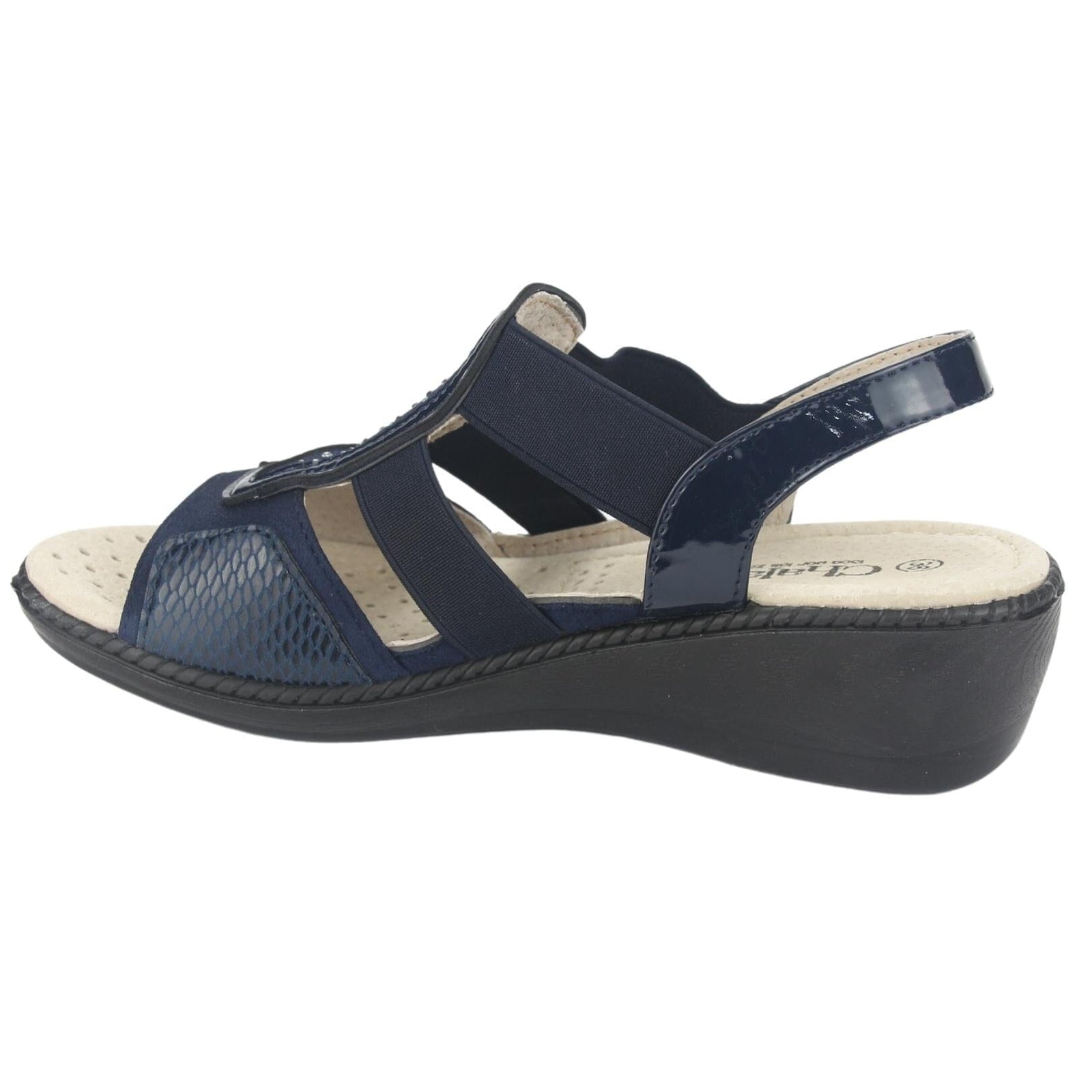 Sandalia Chalada Mujer Lupe-4 Azul Marino Casual Sandalias Taco Chalada 