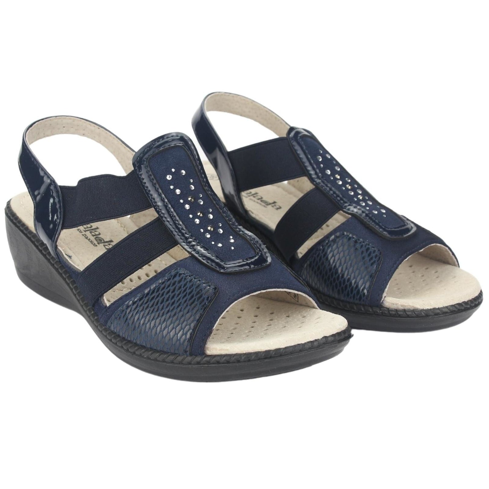 Sandalia Chalada Mujer Lupe-4 Azul Marino Casual Sandalias Taco Chalada 