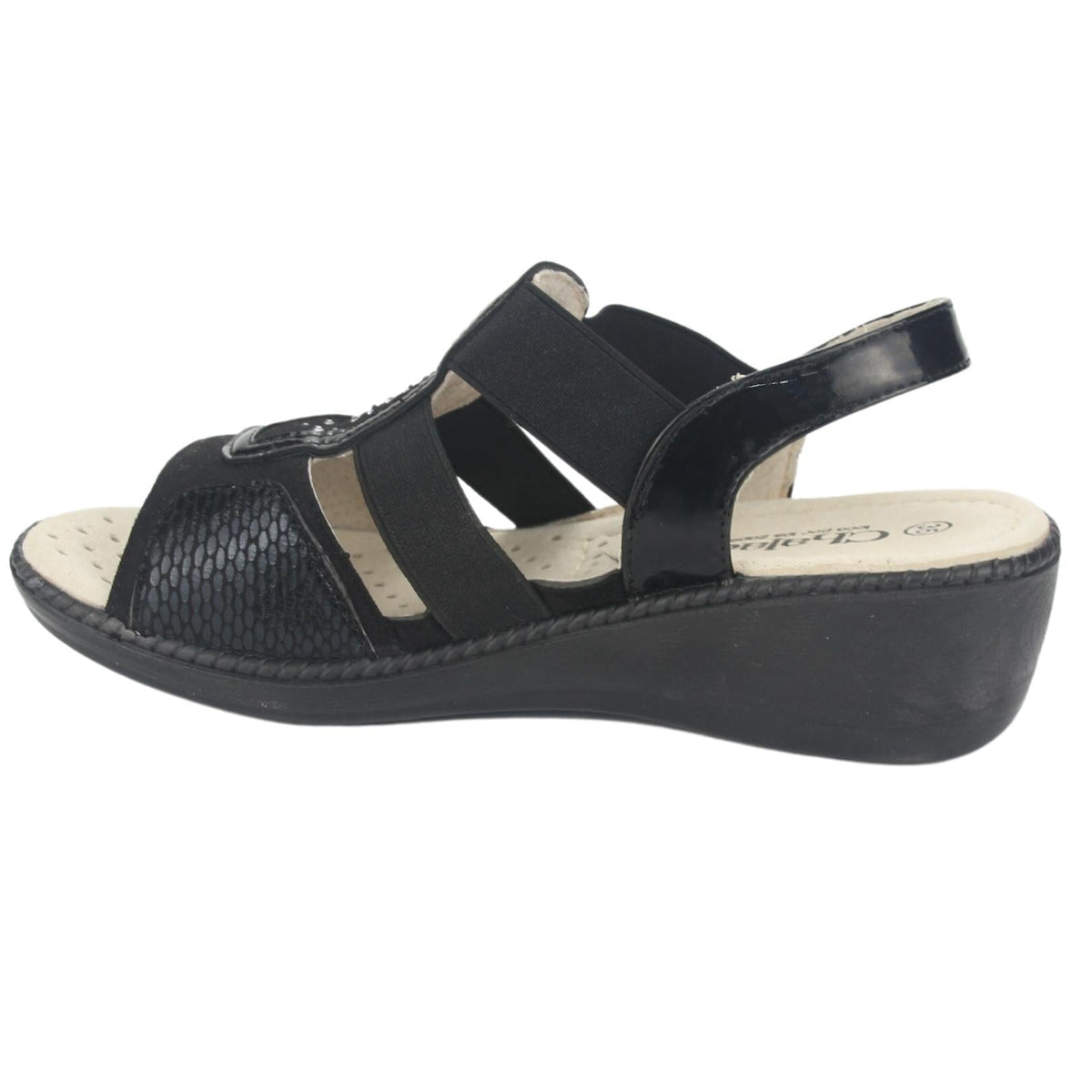 Sandalia Chalada Mujer Lupe-4 Negro Casual Sandalias Taco Chalada 