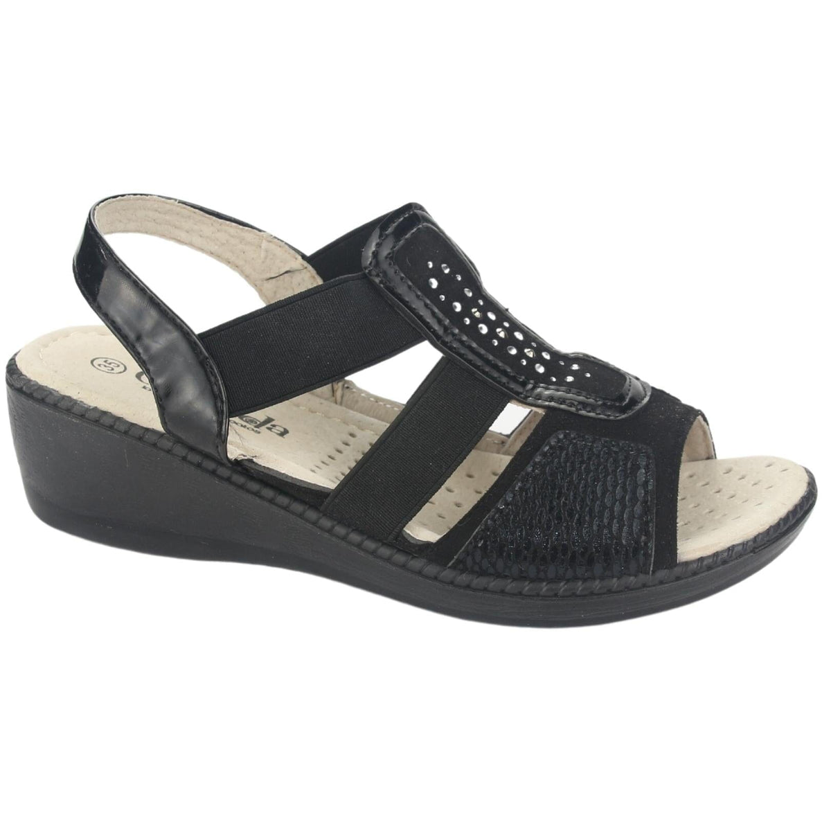 Sandalia Chalada Mujer Lupe-4 Negro Casual Sandalias Taco Chalada 