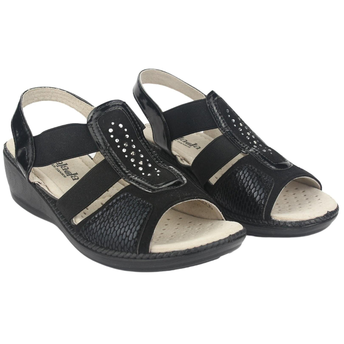 Sandalia Chalada Mujer Lupe-4 Negro Casual Sandalias Taco Chalada 