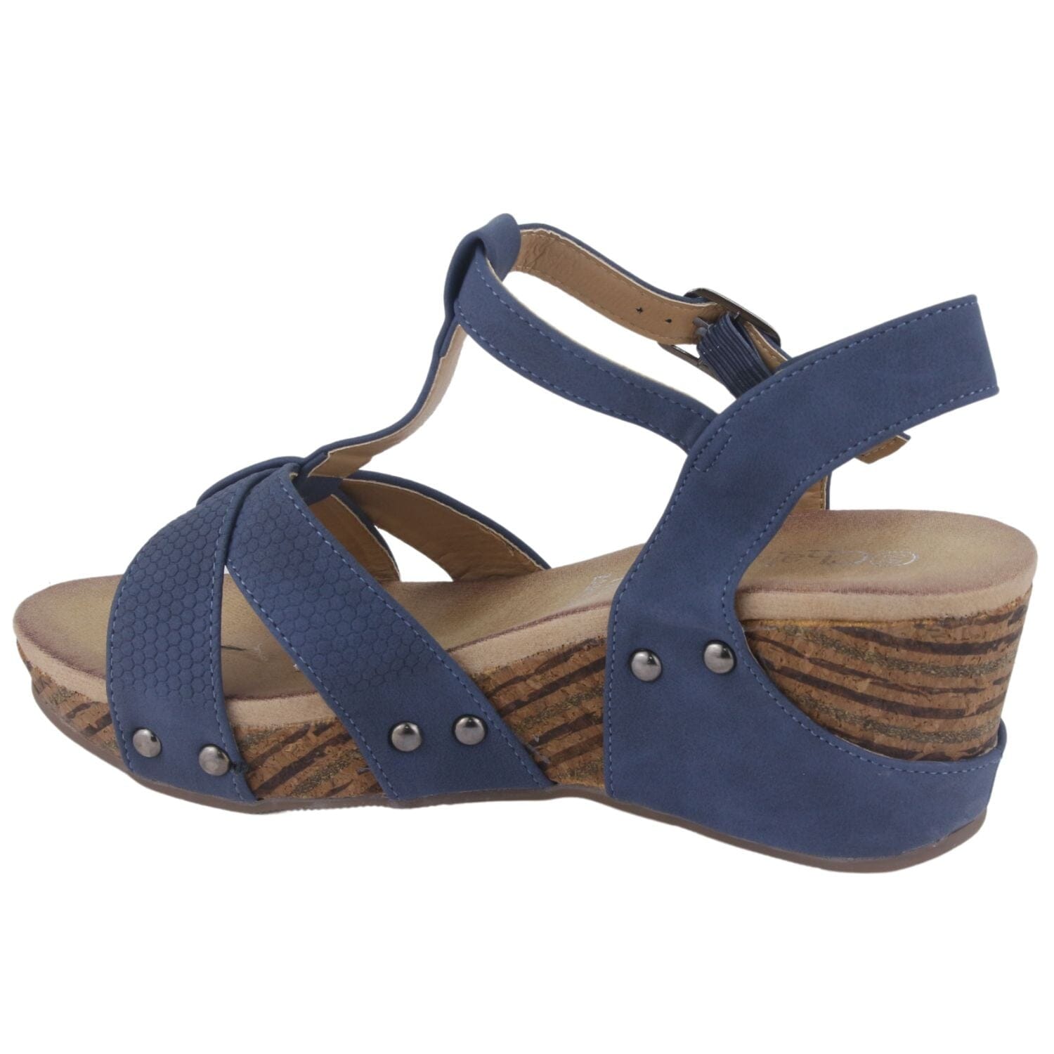 Sandalia Chalada Mujer Pasco-22 Azul Marino Casual Sandalias Taco Chalada