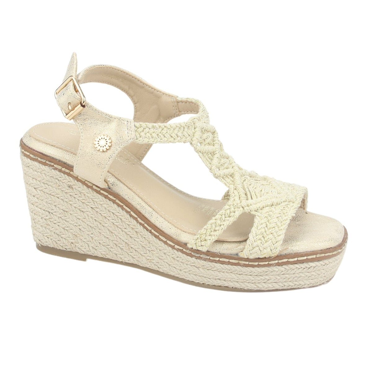 Sandalia Chalada Mujer Pole-2 Dorado Casual Sandalias Taco Chalada 