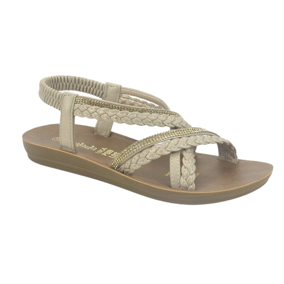 Sandalia Chalada Mujer Quanta-15 Dorado Plano Sandalias Chalada 