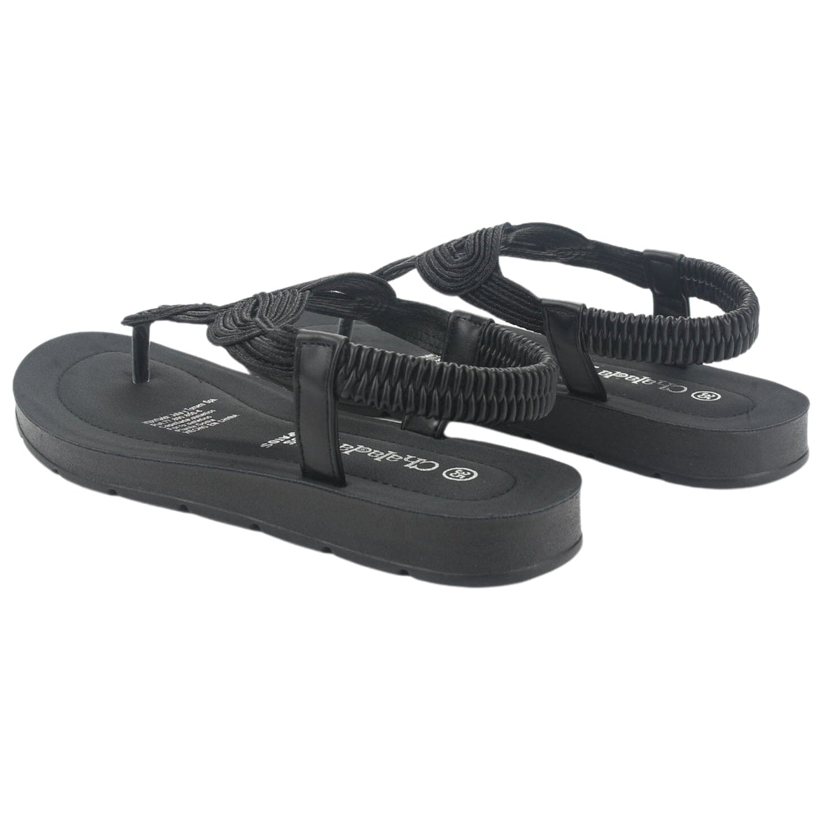 Sandalia Chalada Mujer Quina-1 Negro Plano Sandalias Chalada 
