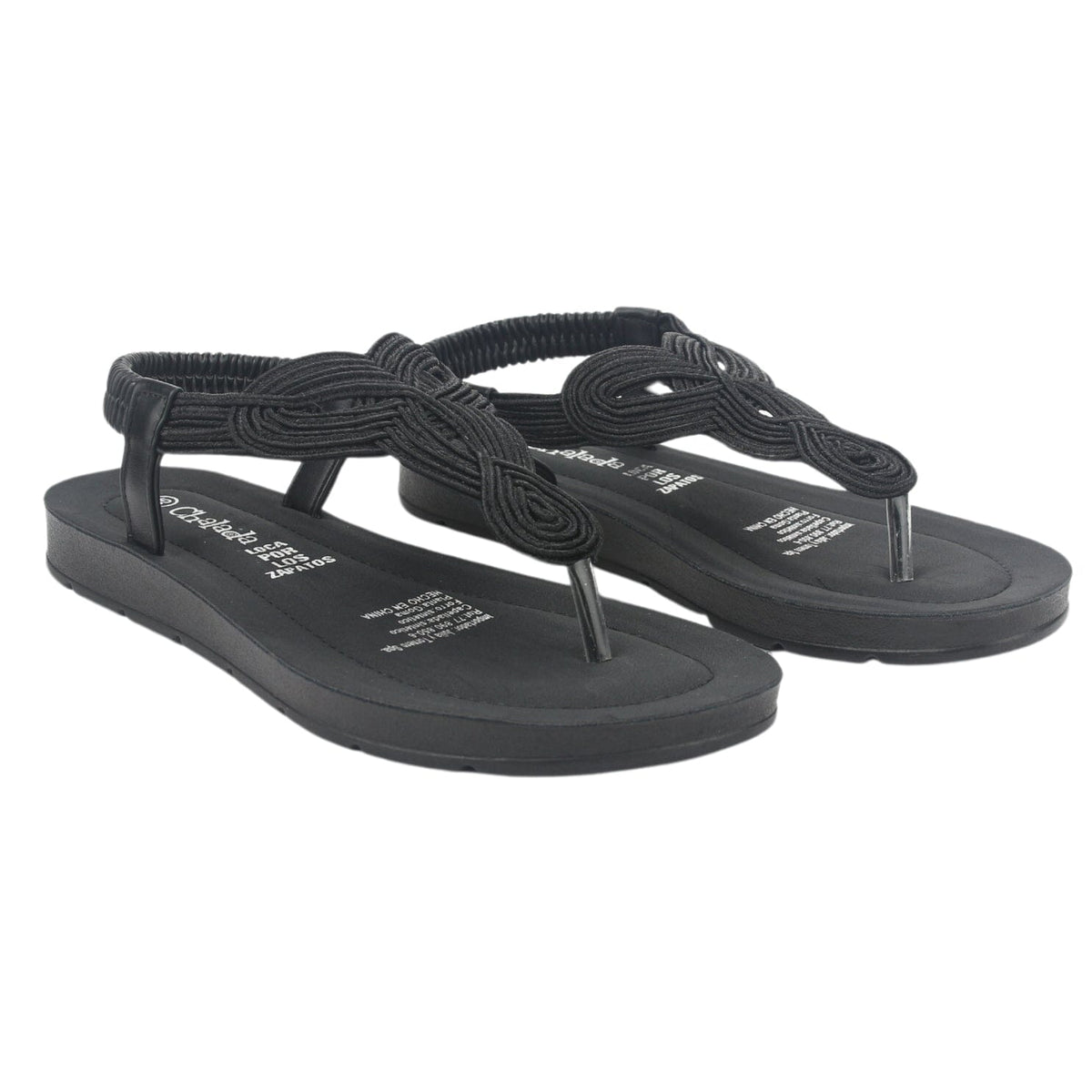 Sandalia Chalada Mujer Quina-1 Negro Plano Sandalias Chalada 