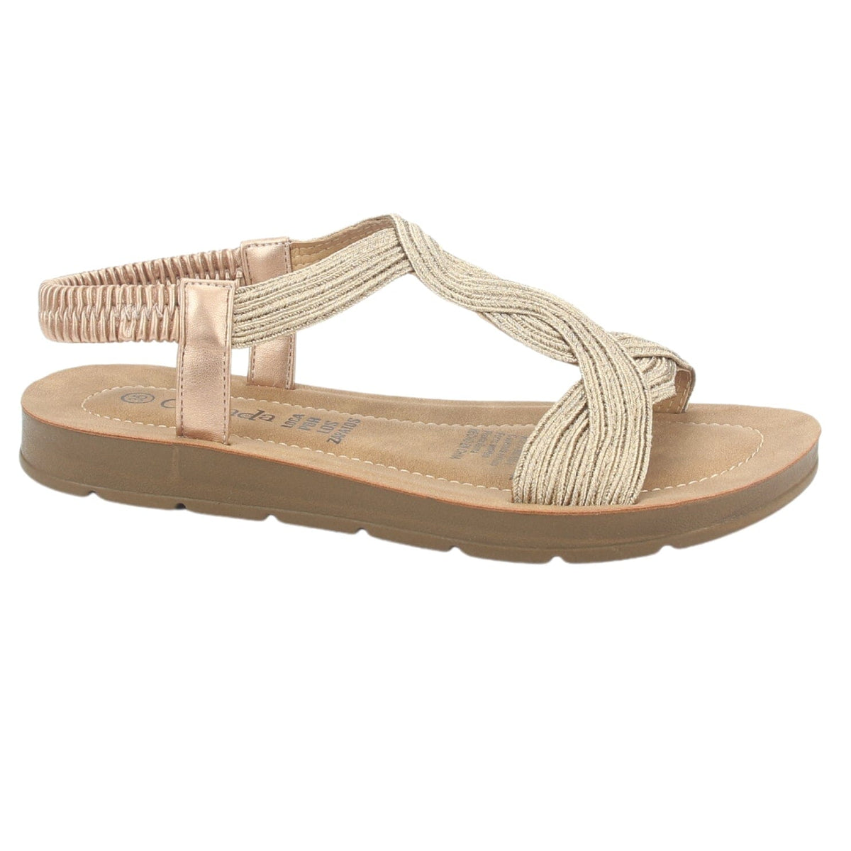Sandalia Chalada Mujer Quina-2 Dorado Plano Sandalias Chalada 