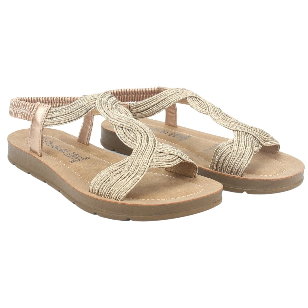 Sandalia Chalada Mujer Quina-2 Dorado Plano Sandalias Chalada 