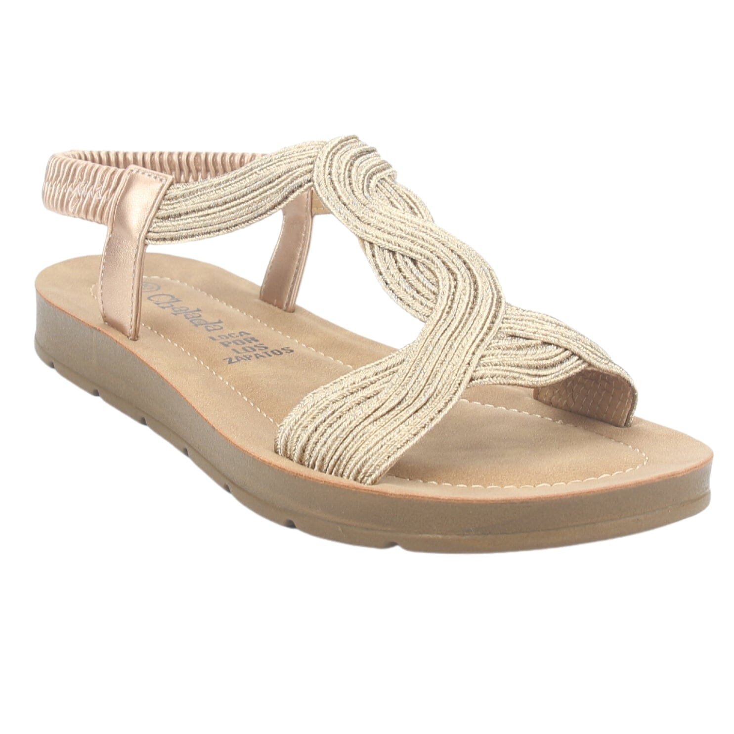 Sandalia Chalada Mujer Quina-2 Dorado Plano Sandalias Chalada 