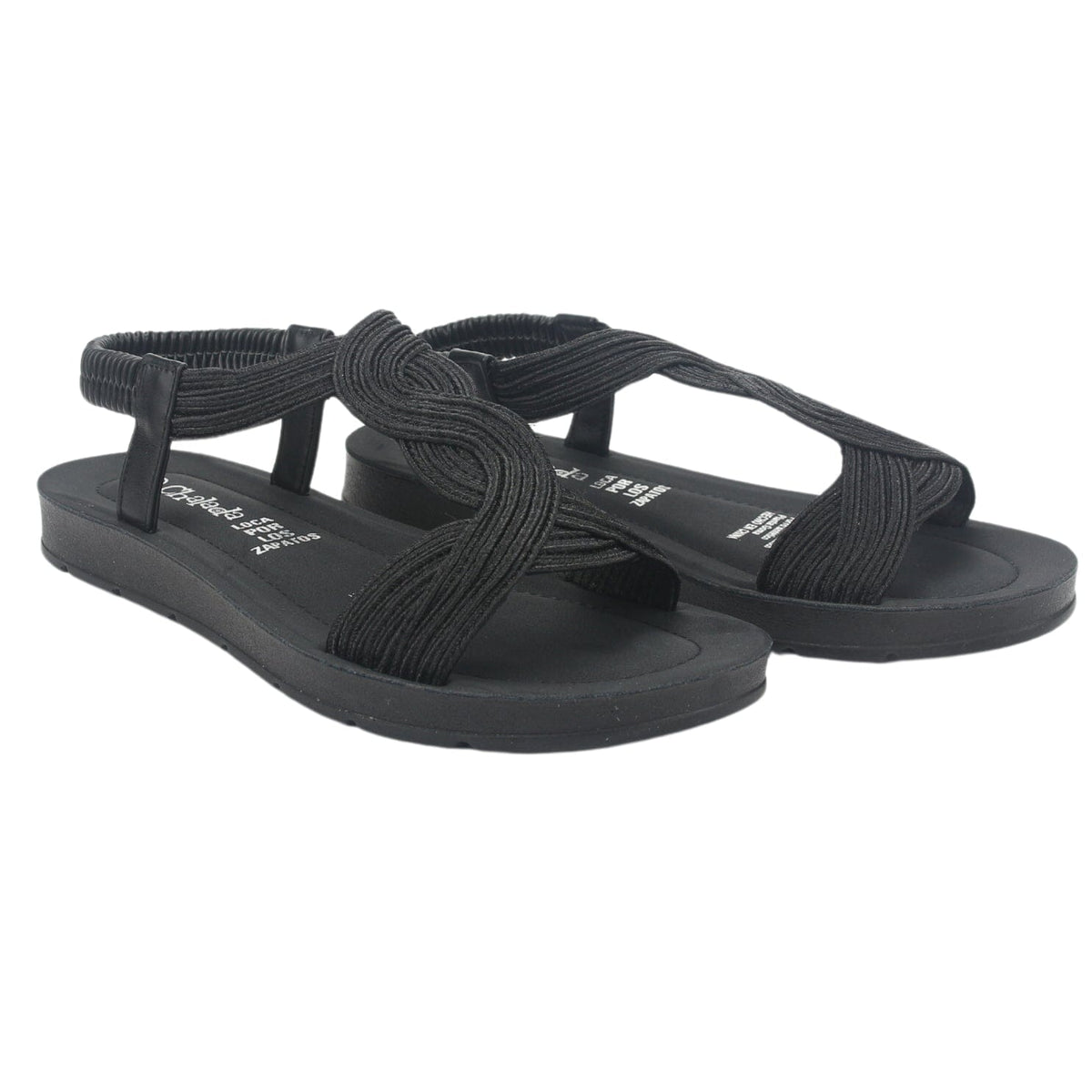 Sandalia Chalada Mujer Quina-2 Negro Plano Sandalias Chalada 